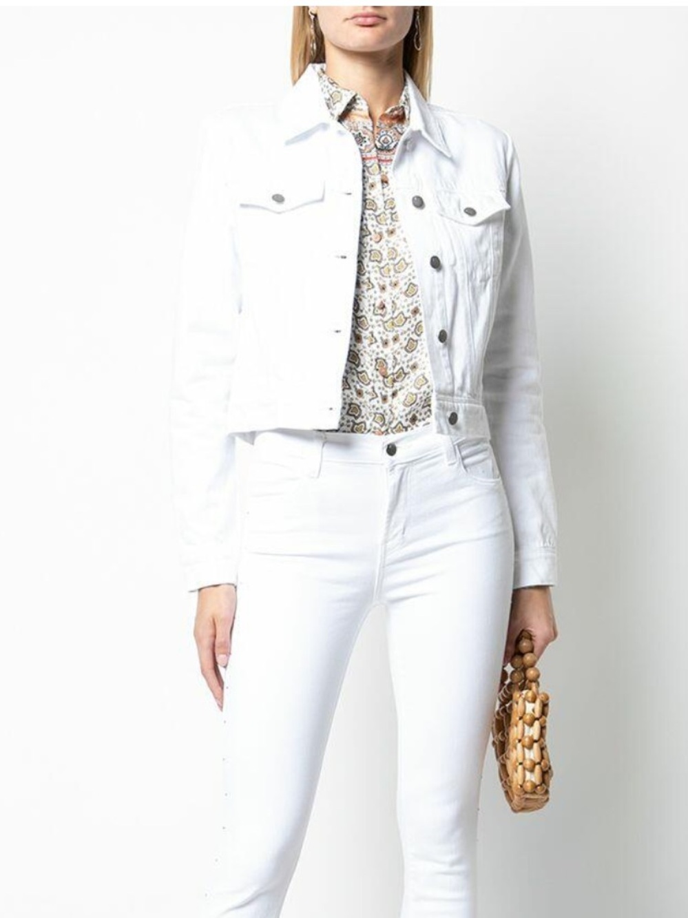 J Brand Harlow White Cropped Denim Jacket